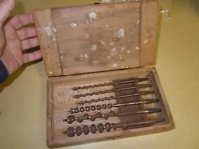 Vintage   Irwin & Russell Jennings   Auger Drill Bits In Wood Box • $19.99