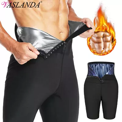 Men Workout Sauna Sweat Pants Hot Thermo High Waist Compression Shorts Shapers • $12.99