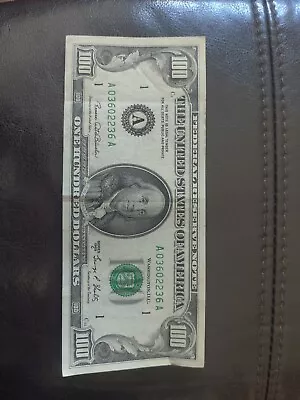 Series 1969c US One Hundred Dollar Bill $100 -* A * Federal Reserve Boston MA  • $120