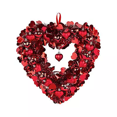 Heart Shaped Rose Wreath Hanging Flowers Garland For Home Wall Decor Car Decor • $25.82