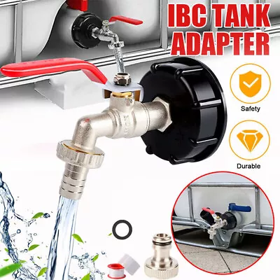 IBC Tank Adapter Connector S60X6 To Garden Tap W/ 1/2  Hose Fitting Fuel Water • £6.89