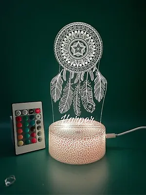 Personalised Dream Catcher Custom Name Light Frozen Table Lamp Christmas Gift • $41.99