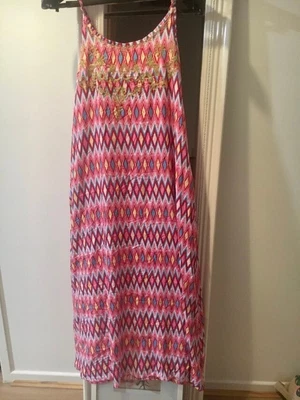 $10.99 • Buy Adrift Clothing - Maxi Carnivale Dress In Pink Diamond Medium