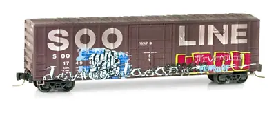 Z Scale Soo Line 50' Ribside Box Car Weathered Micro-Trains Line MTL# 511 44 150 • $33.70