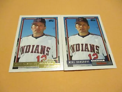 Mike Hargrove 1992 Topps Mlb Baseball Card Lot (2) Indians • $0.01