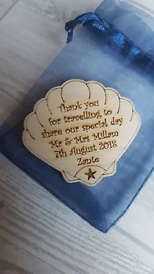 £1.85 • Buy Clam Shell Wedding Favours, Beach Theme, Clam Shells Personalised, Beach Wedding