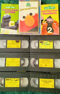 Sesame Street VHS Tape Cassette Lot ELMO HOME VIDEO COUNTING LETTERS KIDS FAMILY • $24.97