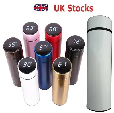 Bpa Free Smart 500ml LED Thermos Stainles Steel Flask With 12hrs Temp Control • £10