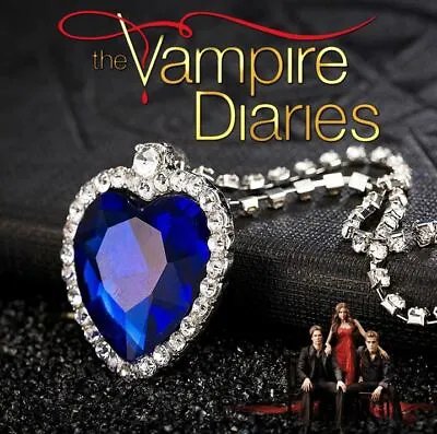 The Vampire Diaries Elena Gilbert: Sapphire Zirconia Chain/Necklace & Pedant • $10.67