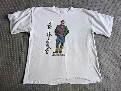 Vintage Hypercolor Shirt Adult Large White Hyper Grafix Single Stitch USA Made • $42.49