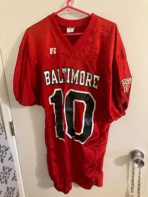 Russell Athletic Baltimore Maryland UMBC Red Game Football Jersey Vintage Large • $21.26