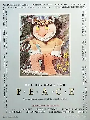 Maurice Sendak BIG BOOK FOR PEACE Promotional Poster & Book 1990 • $95