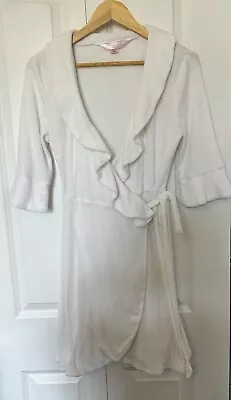 Vtg 90’s Victoria’s Secret Angel Bridal Cotton Ivory Wrap Robe Lightweight S/M • $23