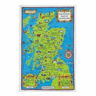 £6.99 • Buy Souvenir Map Of Scotland- Scottish Theme Tea Towel 