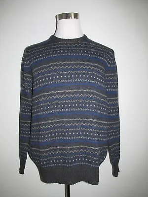 Eddie Bauer Mens Size L Nordic Fairisle Print Wool Blend Crewneck Sweater  • $29.88