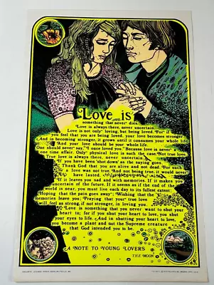 THE NOTE TO YOUNG LOVERS The Moon Poem Blacklight Vintage Poster 1972 Pro Arts • $51.27