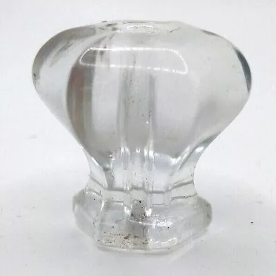 Vintage Six Sided Glass Drawer Pull Clear Glass Knob Cabinet Knob Rounded Glass  • $5.99