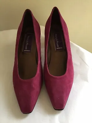 £78.58 • Buy NEW Phyllis Poland Deep Magenta Classic All Suede Heeled Pumps Shoes Sz 8 M
