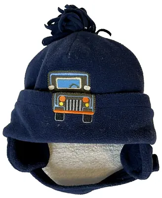 Hat Winter Warm Knit Cap Infant Baby Car Truck Jeep On Front With Chin Strap • $7.88
