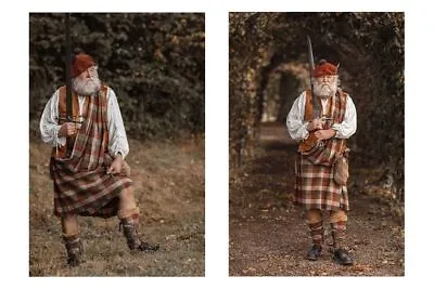 Scottish Traditional Highland Great Kilt 4 To 6 Yards Great Kilts In 50+ Tartans • $91.20