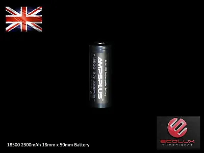 Ampsplus 18500 2300mAh Battery 3.7V Button Top Lithium Rechargeable UK Batteries • £6.89