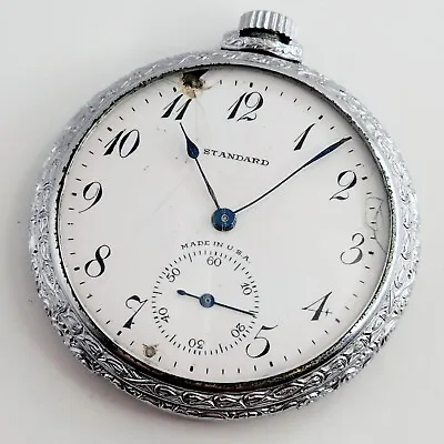 1909-1920 New York Standard Usa Antique Mechanical Pocket Watch Art Deco Vintage • £60