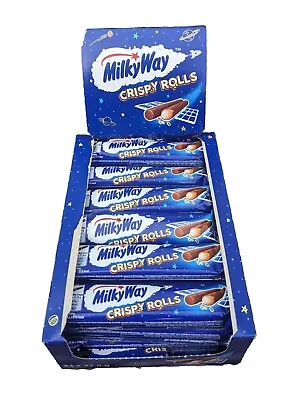 MILKY Way Crispy Rolls Chocolate Bar Box 24 X 22.5g Dated May 2024 • £17.97