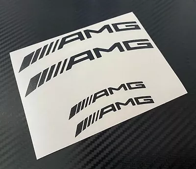 4 AMG Curved Decal Sticker Vinyl Caliper Brake Black Heat Resistant Mercedes  • $6.99