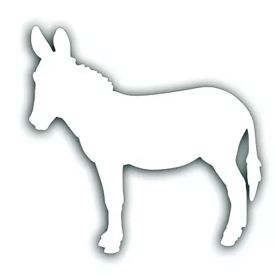 H DONKEY Or Jackass Mule Decal For Your Tack Box Truck Or Horse Trailer WHITE • $9.93