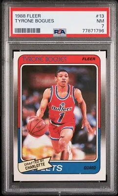 Tyrone Muggsy Bogues RC PSA 7 NM 1988 Fleer #13 Bullets Hornets NEW Rookie Card • $30