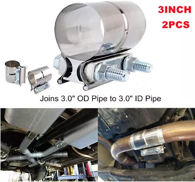 3.0  Lap Joint Exhaust Band Clamp Exhaust Repair Preformed 304 Stainless Steel • $28