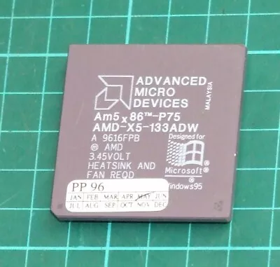 AMD Am5x86-P75 AMD-X5-133ADW (486DX4 Class) 133MHz  CPU 3.45V • $120