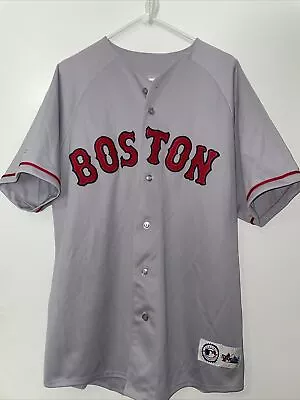 BOSTON RED SOX Majestic MANNY RAMIREZ Gray Jersey Mens XL Vintage • $98