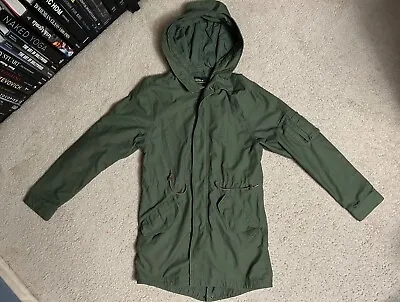 Alpha Industries Military Green MEDIUM Coat MEN'S Full Zip Hooded Trench Coat • $65