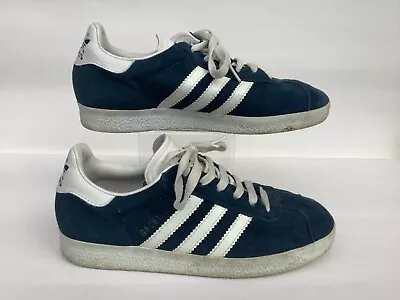 Vintage Adidas Retro Original Blue Bought In The 90s Suede Trainers Size 5 • £3.99