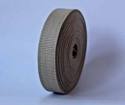 £4.99 • Buy 25mm Beige Tan Polypropylene Nylon Webbing Tape Strap X 10 Meters