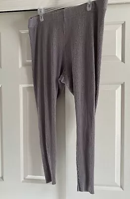 H&M Basics Light  Gray Ribbed Leggings Size XXL. Cotton Blend • $2.50