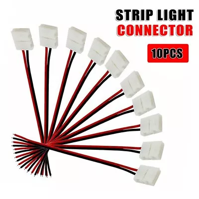 10pcs 8mm PCB Board Adapter For 3528 LED Strip Lights With Wire Connector • $4.88