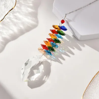 £4.39 • Buy Rainbow Love Heart Ball Macadam Prism Crystal Suncatcher Pendant Window Hanging