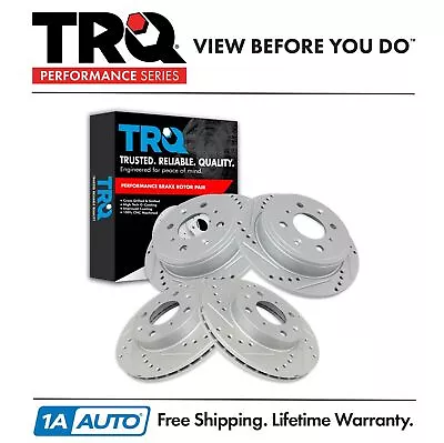 TRQ Drilled Brake Rotor Set Fits 92-00 Honda Civic 93-97 Civic Del Sol 90-91 CRX • $118.95