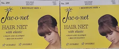 Buy1 Get 1 Free Jac-O-Net Bouffant Invisible Retro Very Thin Fine Hair Net Grey • $9.59