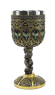 Bronze Royal Dragon Wine Goblet Skulls Medieval Collectible Home Decor Gift • $17.95