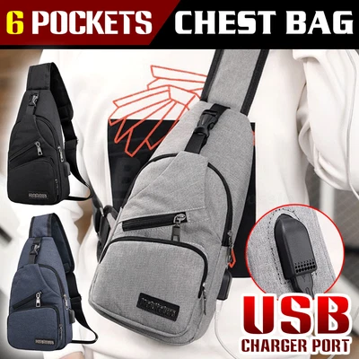 $16.98 • Buy Durable Mens Chest Bag Shoulder Backpack Man Sling Cross Body Satchel Travel Bag