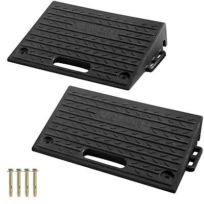 VEVOR 2 Pack Threshold Ramp 1 Channel 4  Rise Rubber Curb Ramp 11000 Lb Load • $45.99