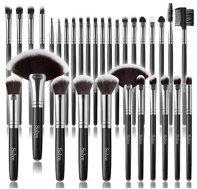 Makeup Brush Set SOLVE 32 Pieces Professional Makeup Brushes Wooden Handle Cos • $7.46