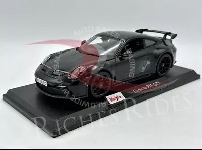 All New Maisto 1:18 Scale Diecast Model Car  - Porsche 911 GT3 (992) - Black • $27.99