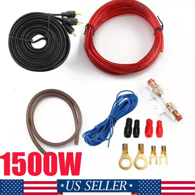 8 Gauge Amp Kit Amplifier Install Wiring Complete 8 Ga Wire Car Audio New 1500W • $11.99