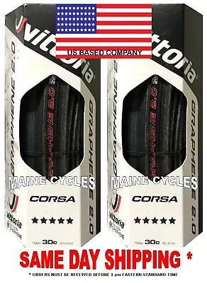 Vittoria Corsa G 2.0 Graphene Clincher 700 X 30 All / Full Black • $58.50