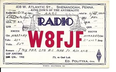 QSL 1932 Shenandoah PA     Radio Card • $6.02