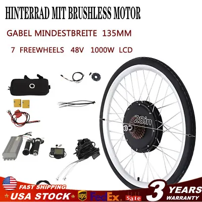 Electric Bike Conversion Kit 28 Inch 48V 1000W EBike Rear Motor Wheel With LCD • $186.20